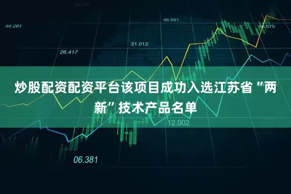 炒股配资配资平台　　该项目成功入选江苏省“两新”技术产品名单